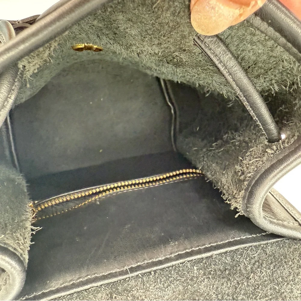 COACH Black Leather Turnlock Drawstring Daypack Backpack Style 9960 Vintage 90s - Picture 12 of 17